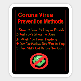 Corona virus prevention methods T-shirt Sticker